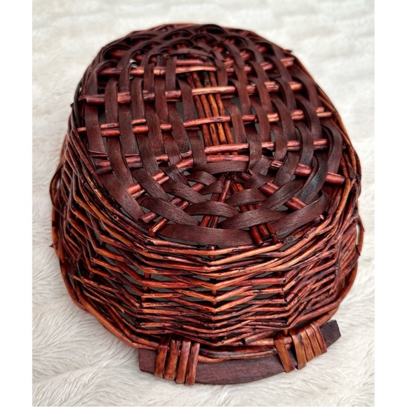 Oval Willow Tray Basket with Wood Handles - Picture 8 of 17